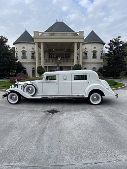 “Gatsby,” our white 1929 Rolls-Royce Phantom replica