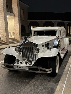 “Gatsby,” our white 1929 Rolls-Royce Phantom replica