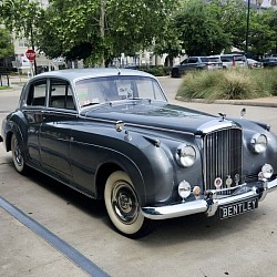 “Bentley,” our two-tone silver-platinum 1959 Bentley S2